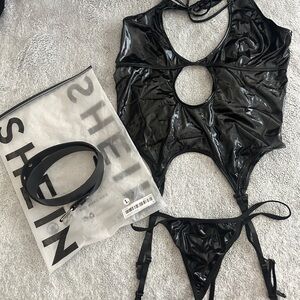 SHEIN Black Cut-Out Swimsuit